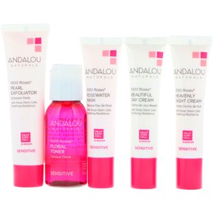 Косметический набор для лица роза Andalou Naturals 5 флаконов купить в Киеве и Украине