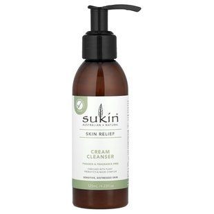 Sukin, Skin Relief, Cream Cleanser, Sensitive, Destressed Skin, Fragrance Free, 4.23 fl oz (125 ml)