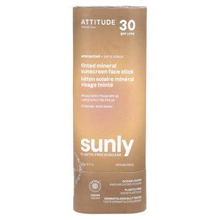 ATTITUDE, Tinted Mineral Sunscreen Face Stick, SPF 30, Unscented, 0.7 oz (20 g) купить в Киеве и Украине