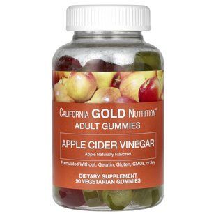 California Gold Nutrition, жувальні таблетки з яблучним оцтом, з натуральним яблучним смаком, 90&nbsp;вегетаріанських жувальних таблеток