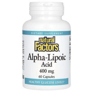 Natural Factors, Альфа-липоевая кислота, 400 мг, 60 капсул купить в Киеве и Украине