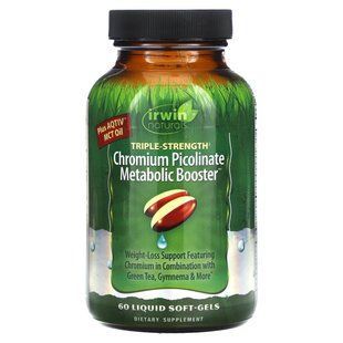 Irwin Naturals, Triple-Strength Chromium Picolinate Metabolic Booster, 60 Liquid Soft-Gels купить в Киеве и Украине