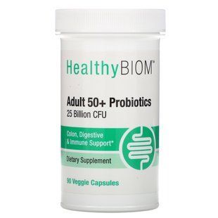 Probiotics, Adult 50+ Probiotics, HealthyBiom, 25 Billion CFU, 90 vegetarian capsules