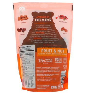 На 100% чиста і природна гранола, фрукти та горіхи, Bear Naked, 12 унцій (340 г)