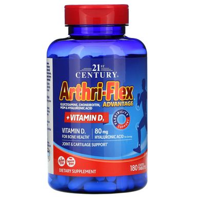 Arthri-Flex Advantage, + вітамін D3, 21st Century, 180 таблетки, вкриті оболонкою