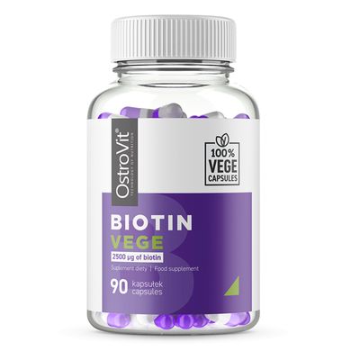 Біотин вегетаріанський, BIOTIN VEGE, Ostrovit, 90 вегетаріанських капсул
