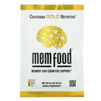 Витамины для поддержки памяти и когнитивных функций California Gold Nutrition (MEM Food Memory and Cognitive Support) 60 пакетиков по 85 г купить в Киеве и Украине