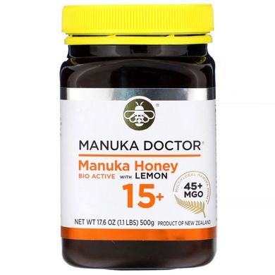Манука мед з лимоном 15+ Manuka Doctor (Manuka Honey with Lemon) 500 г