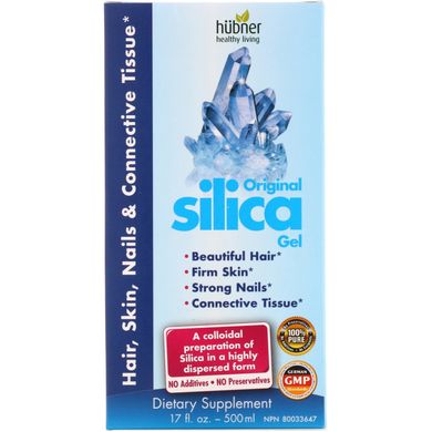 Силікагель для волосся шкіри нігтів та сполучної тканини Naka Herbs & Vitamins Ltd (Hubner Original Silica Gel) 500 мл
