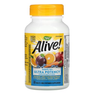 Alive! Once Daily, мультивитамин для мужчин старше 50 лет, Nature's Way, 60 таблеток купить в Киеве и Украине