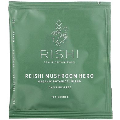 Rishi Tea, Органическая ботаническая смесь, герой грибов рейши, 15 пакетиков, 1,64 унции (46,5 г) купить в Киеве и Украине