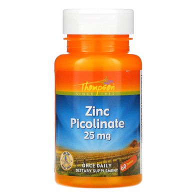 Піколинат цинку, Zinc Picolinate, Thompson, 25 мг, 60 таблеток