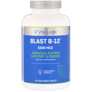 Витамин В-12 Vita Logic (Blast B-12) 5000 мкг 90 вегетарианских таблеток купить в Киеве и Украине