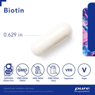 Біотин Pure Encapsulations (Biotin) 8 мг 60 капсул
