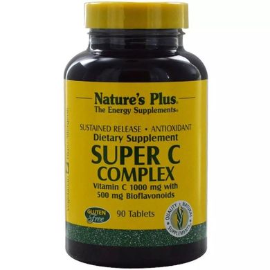 Супер комплекс витамина С, замедленное высвобождение Nature's Plus (Super C Complex) 500 мг 90 таблеток купить в Киеве и Украине
