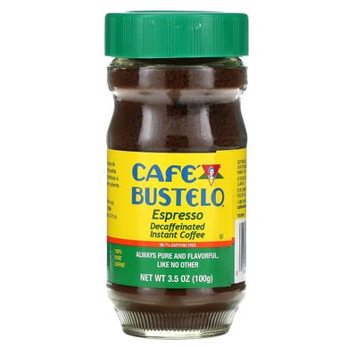 Cafe Bustelo, Еспресо, розчинна кава без кофеїну, 3,5 унції (100 г)