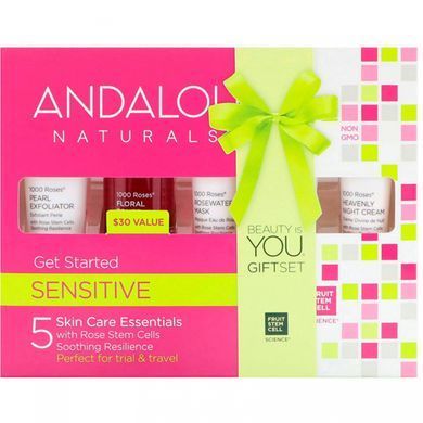 Косметичний набір для обличчя троянда Andalou Naturals 5 флаконів