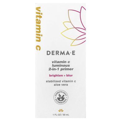 DERMA E, Vitamin C Luminous 2-in-1 Primer, For All Skin Types, 1 fl oz (30 ml)