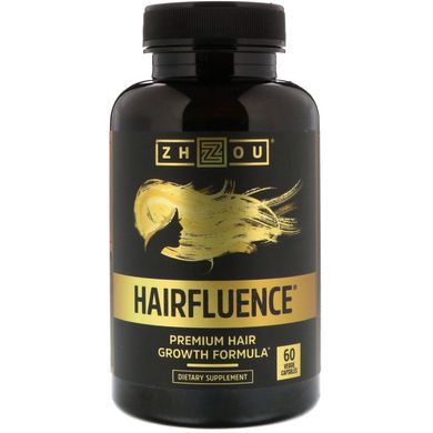 Hairfluence, преміум-формула росту волосся, Zhou Nutrition, 60 вегетаріанських капсул