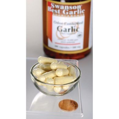 Чеснок - контролируемый запах, Garlic - Odor-Controlled, Swanson, 500 мг 200 капсул купить в Киеве и Украине
