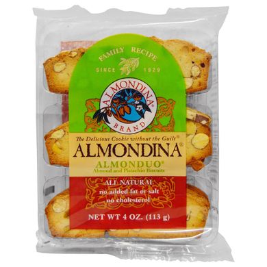 AlmonDuo, Печиво з мигдалем і фісташками, Almondina, 4 унції