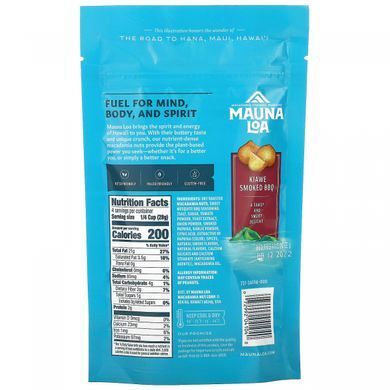 Dry Roasted Macadamia Nuts, Smoked Kiawe Barbecue, 4 oz (113 g)
