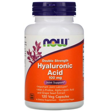 Гіалуронова кислота Now Foods (Hyaluronic Acid) 100 мг 120 капсул