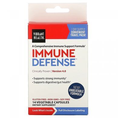 Імунний захист, туристичний набір, Immune Defense, Travel Pack, Vibrant Health, 14 вегетаріанських капсул