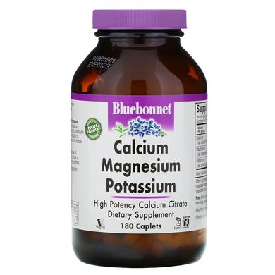 Калій, кальцій і магній Bluebonnet Nutrition (Calcium, Magnesium, Potassium) 180 капсул