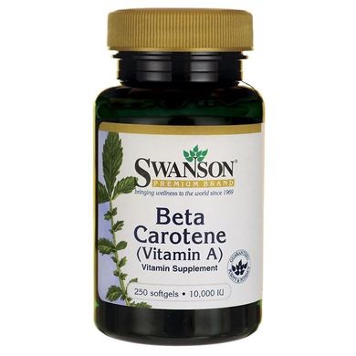Бета-кератин (Вітамін А), Beta-Carotene (Vitamin A), Swanson, 10000 МЕ, 250 капсул