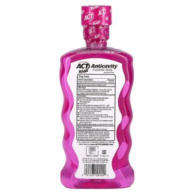 Act, childrens mouthwash with fluoride, against caries, alcohol-free, with bubble gum flavor, 500 ml (16.9 fluid ounces)