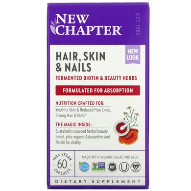 Вітаміни для нігтів, волосся та шкіри New Chapter (Perfect hair, skin & nails) 60 капсул