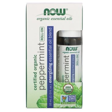 Сертифікований кульковий дезодорант із органічною м'ятою Now Foods (Certified Organic Peppermint Roll-On) 10 мл