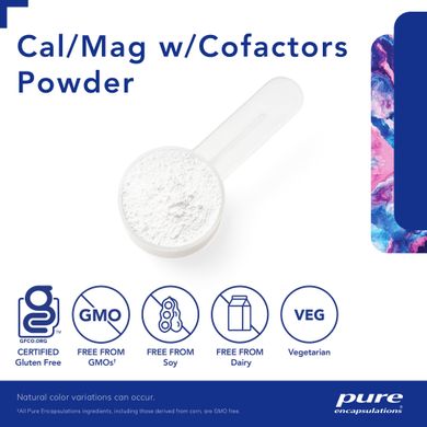 Кальций Магний с порошком кофакторов Pure Encapsulations (Cal/Mag w/Cofactors Powder) 315 г купить в Киеве и Украине