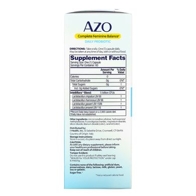 Azo, Complete Feminine Balance, ежедневный пробиотик, 60 капсул один раз в день купить в Киеве и Украине