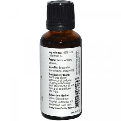 Эфирное масло кедрового дерева Now Foods (Cedarwood Oil) 30 мл купить в Киеве и Украине