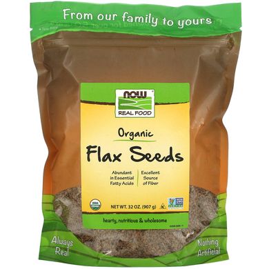 Семена льна органик Now Foods (Flax Seeds) 907 г купить в Киеве и Украине