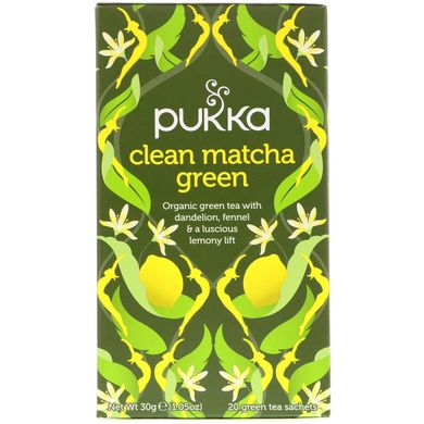 Зеленый чай Матча вкус лимона Pukka Herbs (Matcha Green) 20 пакетов по 1.5 г купить в Киеве и Украине
