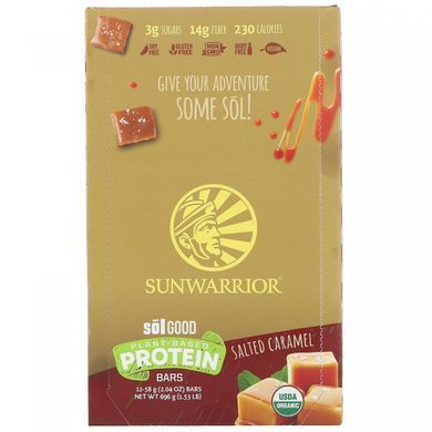 Protein bars on a plant-based, salted caramel, 12 bars, 58 g (2.04 oz) each