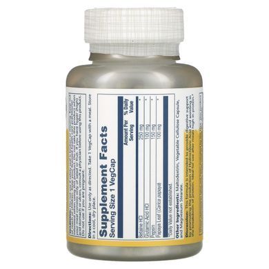 Бетаин HCL + пепсин Solaray (HCL with Pepsin) 180 капсул купить в Киеве и Украине