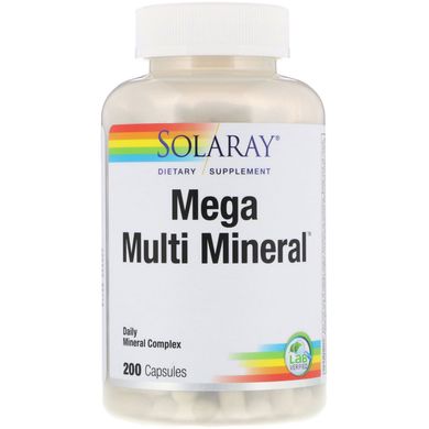 Мультимінерали, Mega Multi Mineral, Solaray, 200 капсул