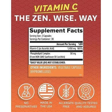 Liposomal Vitamin C, Zenwise Health 1500 mg 60 vegan capsules