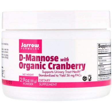 D-Манноза з органічною журавлиною Jarrow Formulas (D-Mannose) 81 г