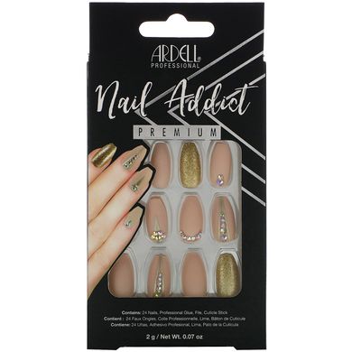 Накладні нігті оголена із коштовностями Ardell (Nail Addict Premium Nude Jeweled) 2 г