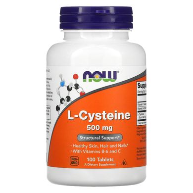 Цистеїн Now Foods (L-Cysteine) 500 мг 100 таблеток