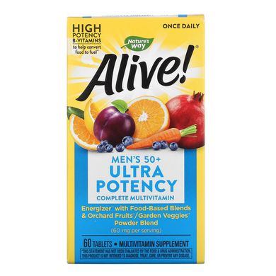 Alive! Once Daily, мультивітамін для чоловіків старше 50 років, Nature's Way, 60 таблеток