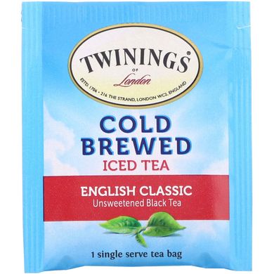 Холодный чай, английский классический, Twinings, 20 чайных пакетиков, 1.41 унции (40 г) купить в Киеве и Украине