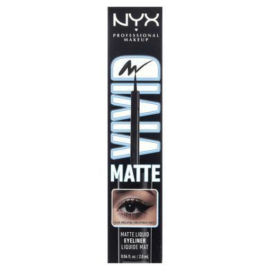NYX Professional Makeup, Vivid Matte Liquid Eyeliner, 01 Black , 0.06 fl oz (2 ml)