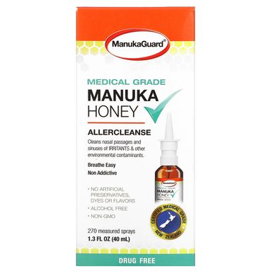 ManukaGuard, Мед манука, медичного класу, засіб від алергії, 1,3 рідких унції (40 мл)