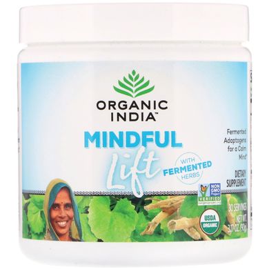 Ферментовані адаптогени, Mindful Lift, Fermented Adaptogens, Organic India, 90 г